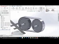 Design of a Gear and Timing Belt by using path mate and curve driven Pattern SolidWorks Tutorial