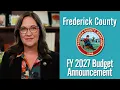 Frederick County FY 2027 Budget Announcement
