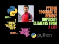 Python Program to Remove Duplicate Elements from a List