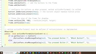 Java Swing 007 Using an Action Listener to Respond to a Button Press