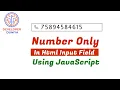 Restrict Text Input Characters HTML Javascript How To Make Html Input Text Allow Only Numeric
