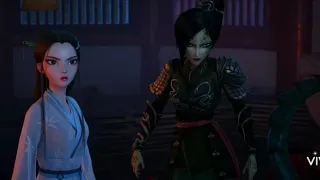 snake girls fighting scene white snake chinese animation