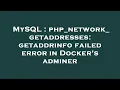 MySQL php - network