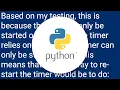 Python timer start and reset