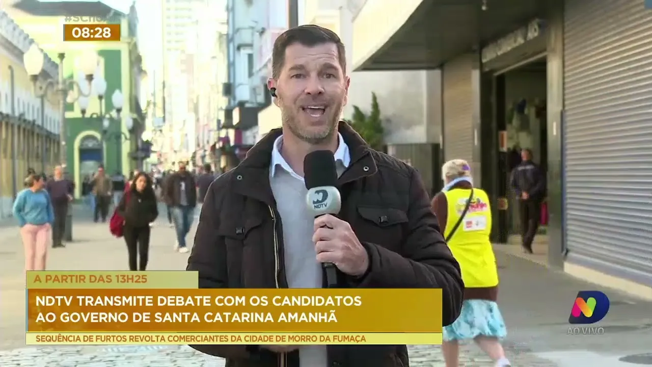 Debate com os candidatos ao governo de SC acontece neste sábado, às 13h25, na tela da NDTV Record TV