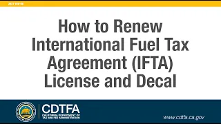 How to Renew International Fuel Tax Agreement IFTA License and Decal