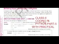 CLASS-9 CODING IN PYTHON PART-5 INPUT AND OUTPUT FUNCTIONS AND ERROR HANDLING with PRACTICAL