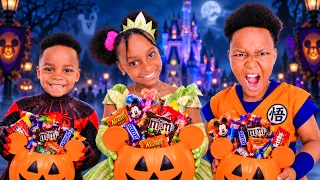 Kids HALLOWEEN Trick or Treat at DISNEY WORLD For The First Time, What Happens Next Is SHOCKING!