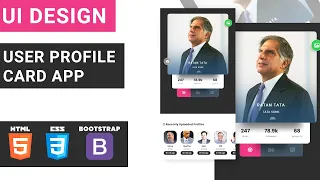 UI Design Tutorial - User Profile Card HTML CSS BOOTSTRAP Speed Coding