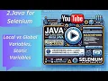 2 Java for Selenium Local vs Global Variables Static Variables Explained in Hindi