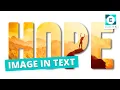 Placing an image in text Pixlr E