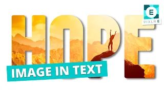 Placing an image in text Pixlr E