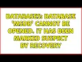 Databases Database msdb cannot be opened it has been marked suspect by recovery