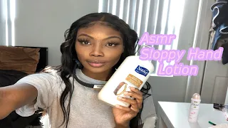 asmr request sloppy hand lotion with repetitive motion no talking 