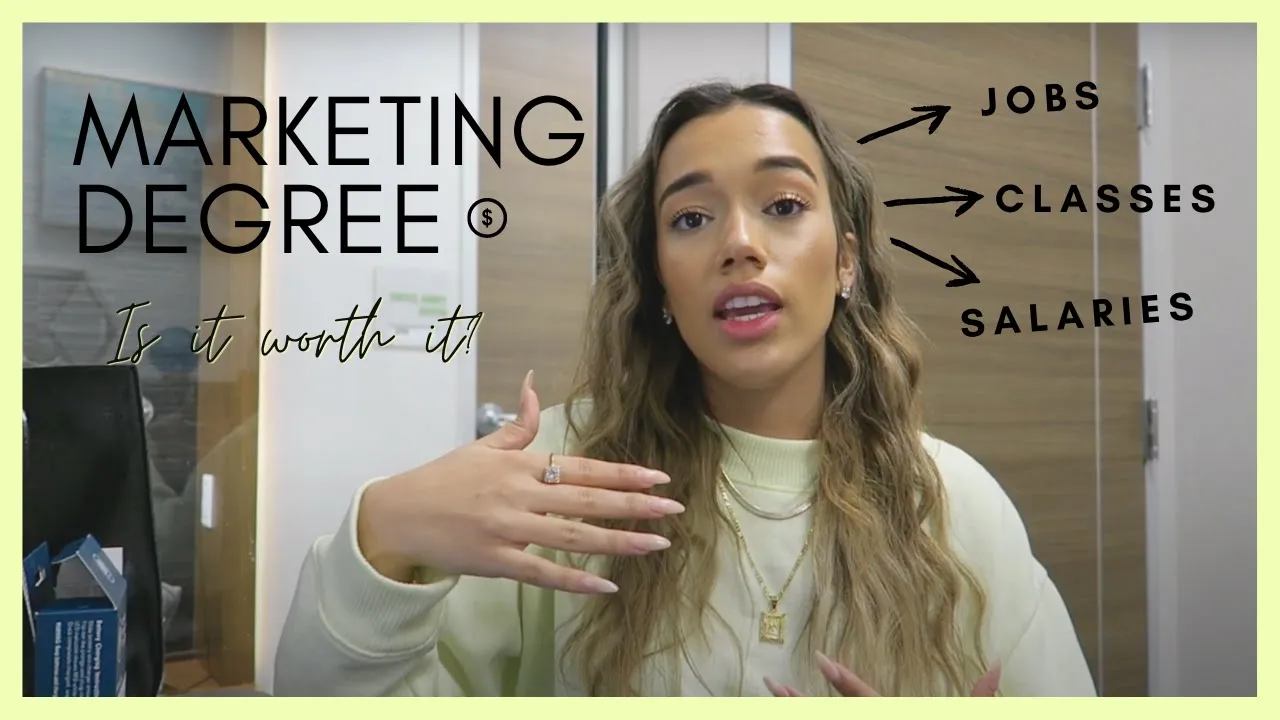 Outline Video MARKETING DEGREE - is it worth it? | best & worst jobs, salaries, what to expect, classes