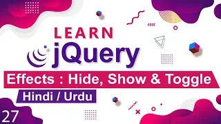 jQuery Hide Show Toggle Method Tutorial in Hindi Urdu