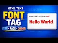 How HTML Text Formatting Elements Explained Font Size Face Color Tag Tutorial for Beginners