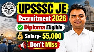 UPSSSC JE Recruitment 2026, Diploma Fresher Junior Engineer Govt Jobs Vacancy 2026