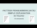 JAVA PROGRAMMING - Inverted and Hollow Inverted Right angled Triangle Pyramid Pattern in Telugu