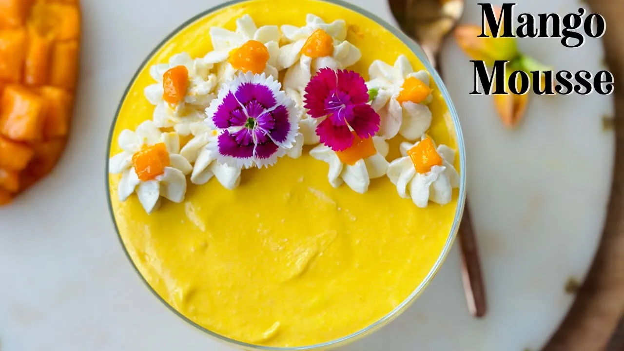Mango white chocolate mousse   Mango Mousse Recipe   Dessert Recipes   Flavourful Food By Priya