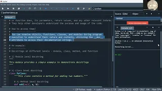 Python 72 Docstrings and the special value variable -
