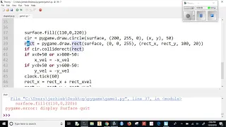 pygame 11 Managing the Collision with colliderect