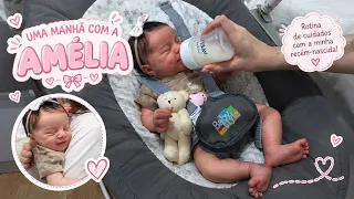 UMA MANHĂ COM MINHA BEBĂ REBORN RECĂM-NASCIDA AMĂLIA! đŒđ©·