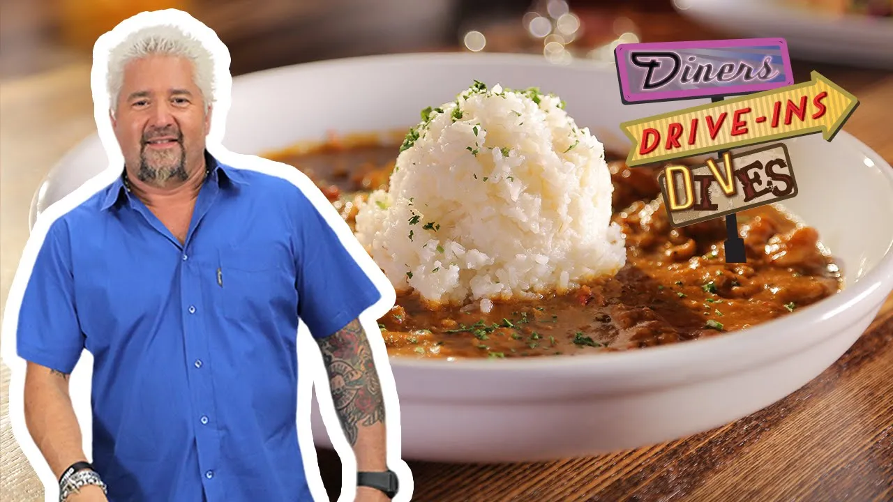 Guy Fieri Eats Gumbo & touffe at a L.A. Creole Spot   Diners, Drive-Ins and Dives   Food Network