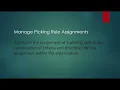 Manage Picking Rule Assignments