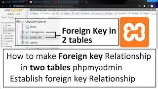 How to make Foreign key Relationship in two tables phpmyadmin Establish foreign key Relationship