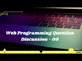 Web Programming Practical Question - 09 Discussion With Answer