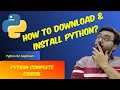 How to Install python on windows Python Programming in Python Complete Course
