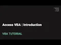 Access VBA Introduction