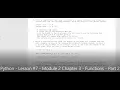 Python - Lesson