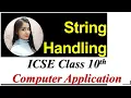 String Handling In Java ICSE 10th Computer Application