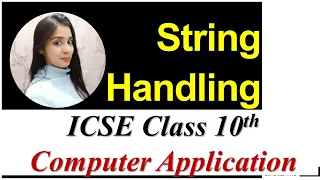 String Handling In Java ICSE 10th Computer Application