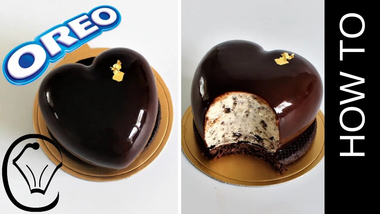 COOKIES AND CREAM SHINY MIRROR GLAZE CHEESECAKE ENTREMET