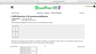 Exercise 2 18 pseudocodeWindow Java Tutorial Practice-It
