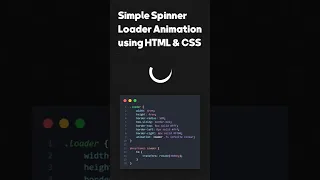 Spinner Loading Animation using CSS