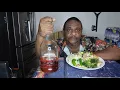 Seasoned rice chicken vegetables stir fry I ain t no MF rag doll Let s drink this PAUL MASSON