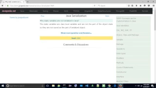 Why static variables are not serialized in Java javapedia net