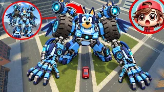 My drone CATCHES BLUEY TRANSFORMER and BINGO in REAL LIFE in Garry's Mod