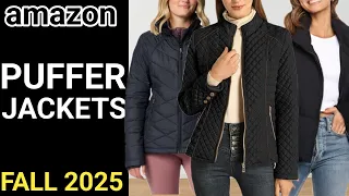 10 BESTSELLING PUFFER JACKETS FOR FALL 2025 ON AMAZON model try on haul