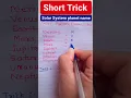 Quik Trick Remember solar planet sequence in an easy way compitative exam