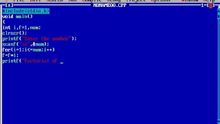 Factorial using for loop in C language