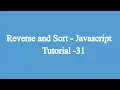31 Reverse Sort Javascript Beginners Tutorial