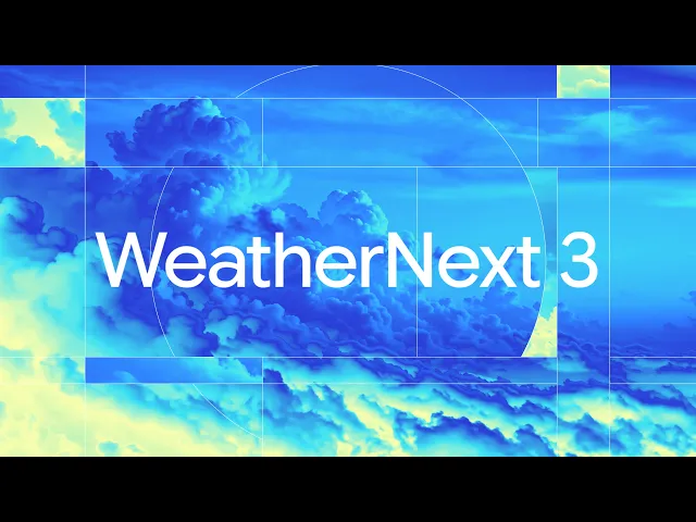 a YouTube video showing WeatherNext 3