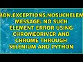 Message no such element error using ChromeDriver and Chrome through Selenium and Python