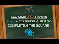 CSEC Math 2022 Revision Complete Guide to Completing the Square Quadratics