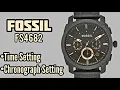 How To Setting Time and Reset Chronograph on FOSSIL FS4682 Watch SolimBD Watch Repair Channel